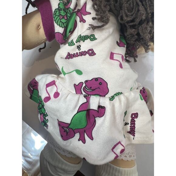 1990 Vintage Cabbage Patch Crimp and Curl Doll Hasbro barney dress hair tools - Picture 4 of 7